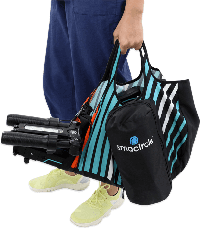 Smacircle carry bag for smacircle s1, The best selling ecosmart foldable electric scooter bike Smacircle S1 on sale with innovative and unique design, the compact ebike or e-scooter that is compact enough to fit in a bag or backpack.